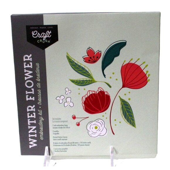Craft Crush Winter Flower Embroidery Kit - New Complete - Needlecraft Kit - Picture 1 of 3